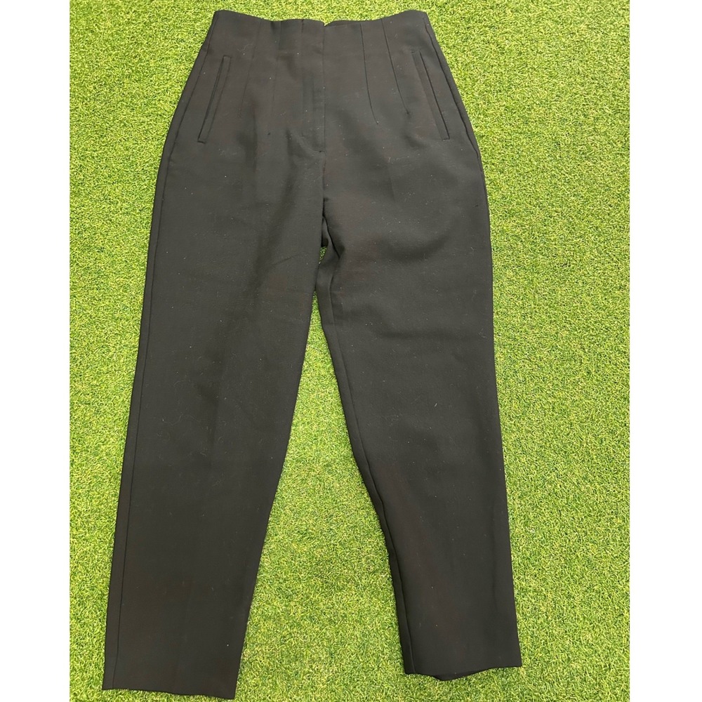 Zara Womens High Waisted Tapered Dress Pants Black Size Medium